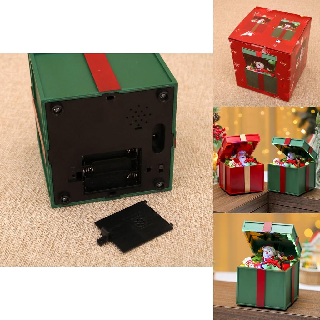 Snowman Santa Claus Gift Shape Design Music Box With Lighting For Holiday Celebration