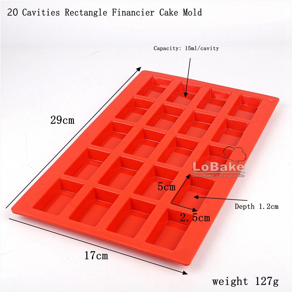 

2 Designs Rectangle Shape Silicone Financier Bread Moulds Cake Mold Chocolate Fondant Jelly Ice Cube Molds DIY Bakery Tools