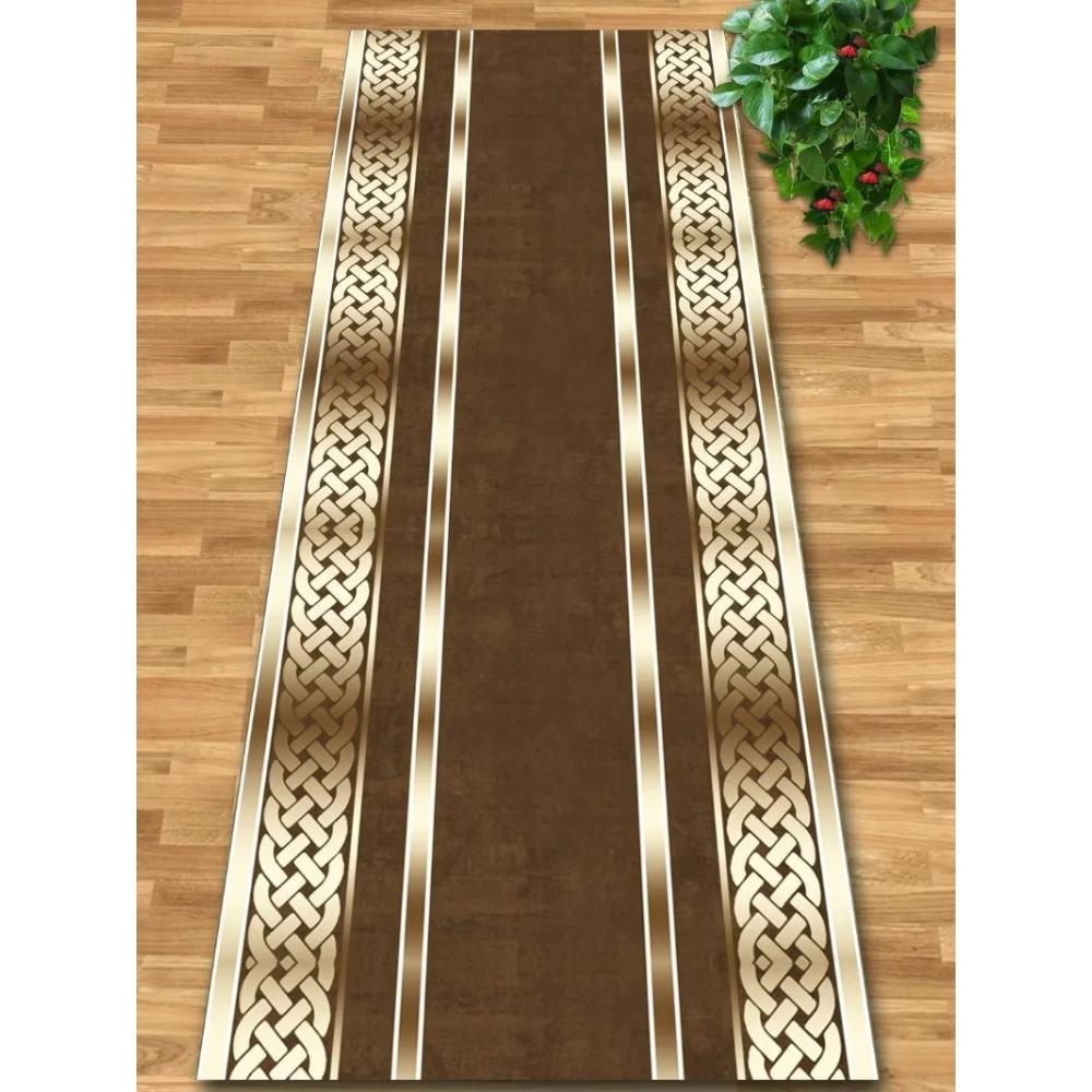 Luxury Gold Hall Corridor Carpet High End Hotel Lobby Decoration Entryway Carpets Non-slip Carpet Runner Customizable Aisle Rug