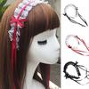 Liebliches Süßes Haarband Anime Maid Cosplay Stirnband Lolita Rüschenspitze Kopfschmuck Handgefertigt Schleife Haarschmuck