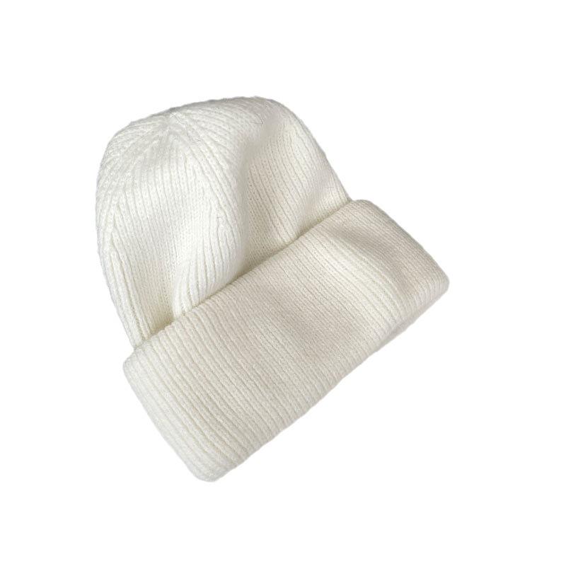 Korean Style Rabbit Fur Blend Knitted Hat – Stylish, Loose-Fit, Large Head Circumference, Warm Wool for Autumn & Winter.