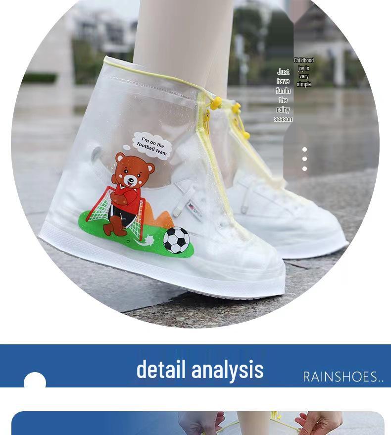 Upgraded Anime Kids' Non-Slip Mid-Calf Rain Shoe Covers: Rainproof, Sandproof, Stainproof for Rainy Days