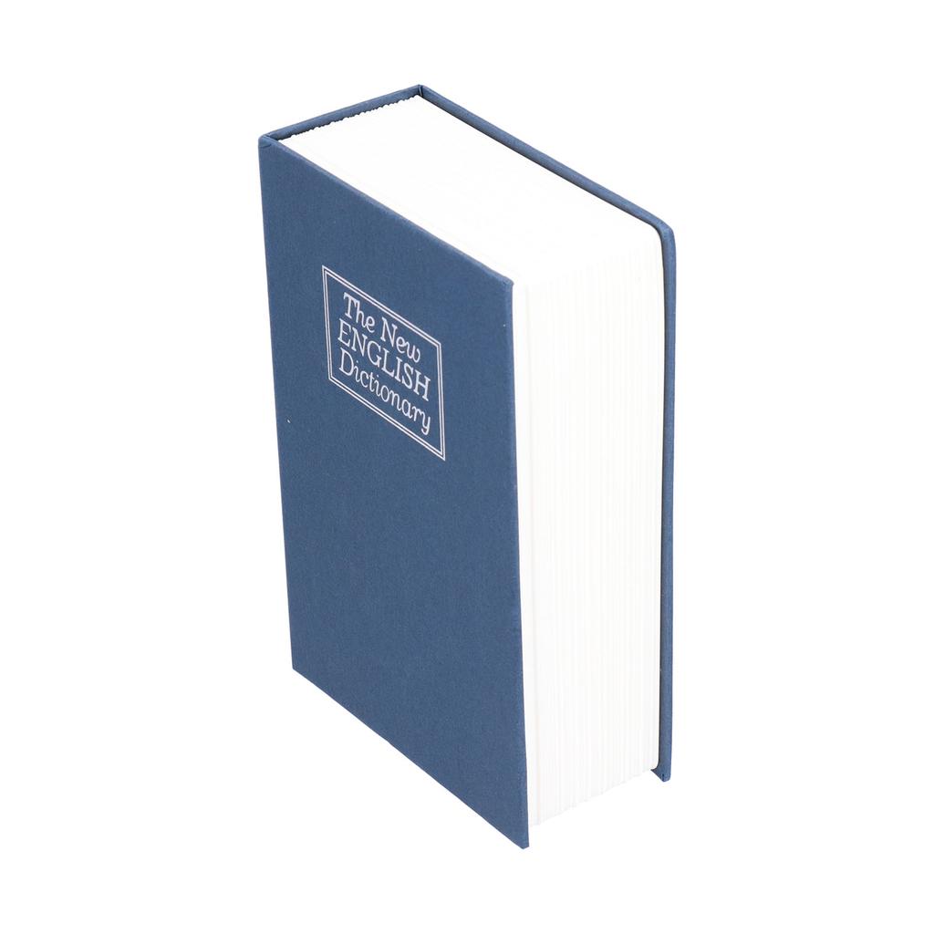 Sejf w kształcie książki Mały Niebieski ABS Żelazo Duża Pojemność Trwały Mini Skarbonka z Kluczem na Prezent dla Przyjaciela Rodziny