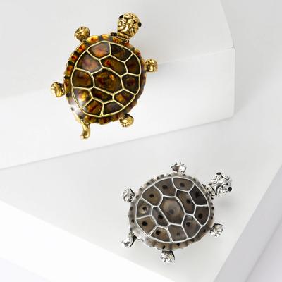 Mode Emaille Schildkröte Brosche Einfache Vintage Tier Pin Damen Kleidung Zubehör Corsage