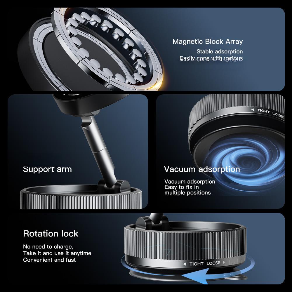 Novo Suporte de Telefone Magnético de Metal para Carro com Ventosa para Navegação - Suporte de Telefone para Automóvel