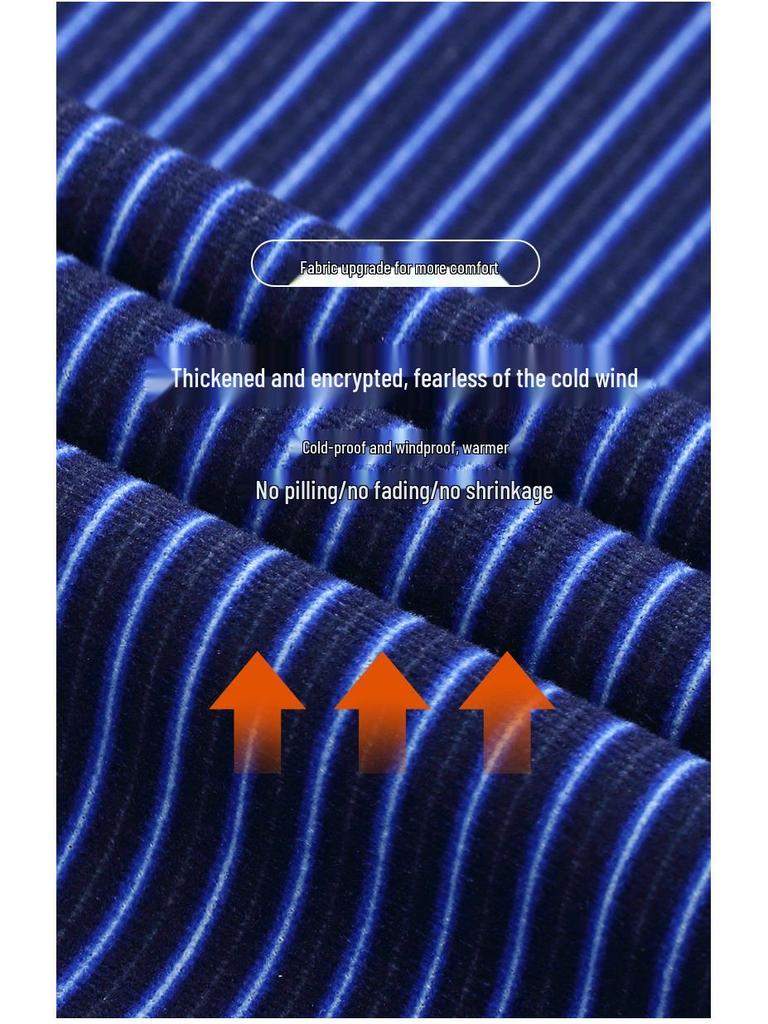 Men's Double-Sided Fleece-Lined Long-Sleeve Shirt for Autumn and Winter