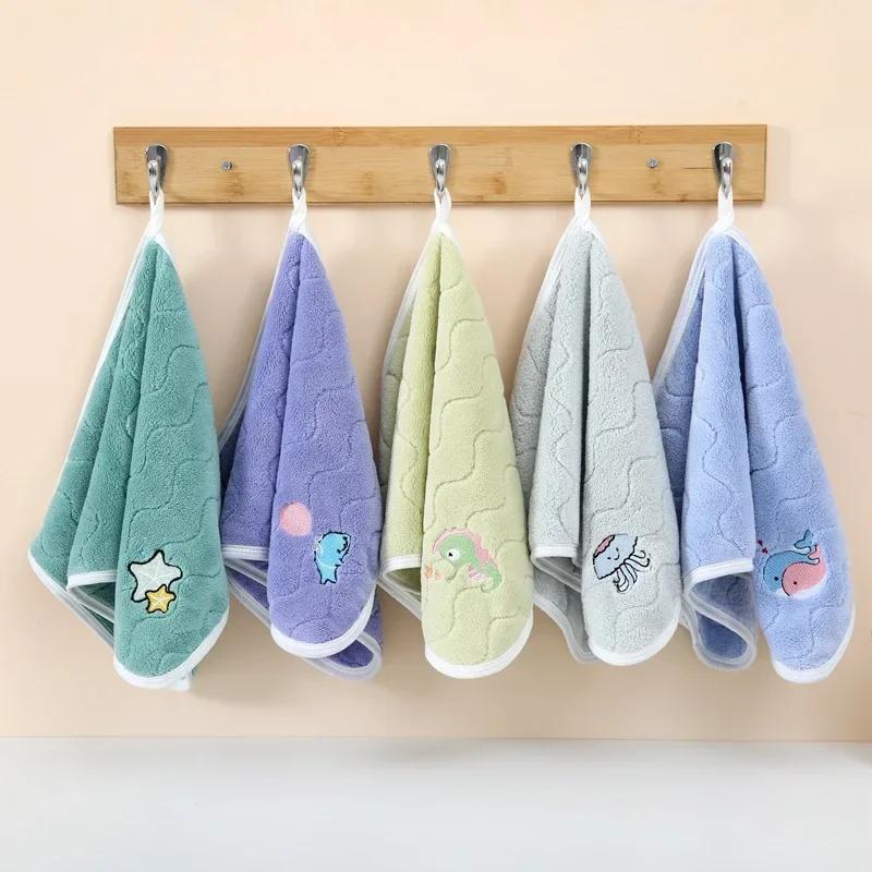 Baby Bath Towel Boys Girls Coral Velvet Cute Soft Absorbent Children Towels for Newborn Kids Washcloth Shower Face Towel 50*25cm