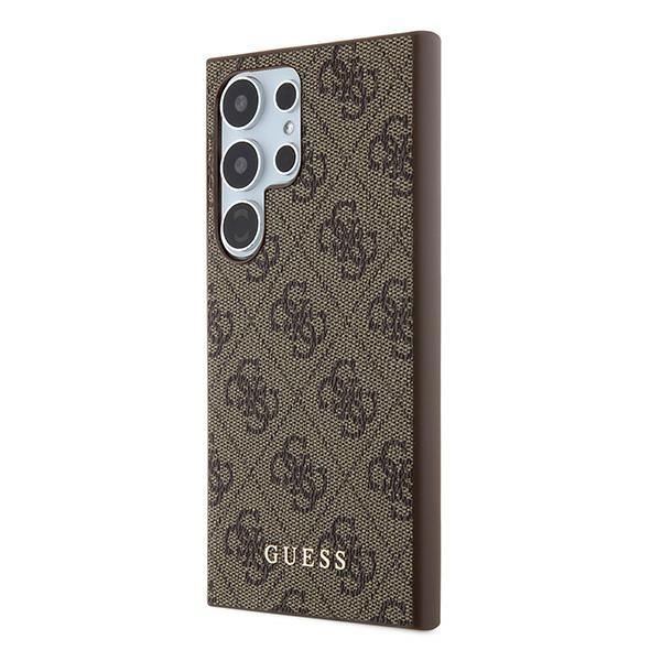 Guess Guhcs24Lg4Gfbr S24 Ultra S928 Brązowy/Brown Hardcase 4G Metal Gold Logo
