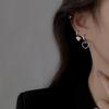 Korean Asymmetrical Heart Earrings: Retro Hollow Peach Design for Women