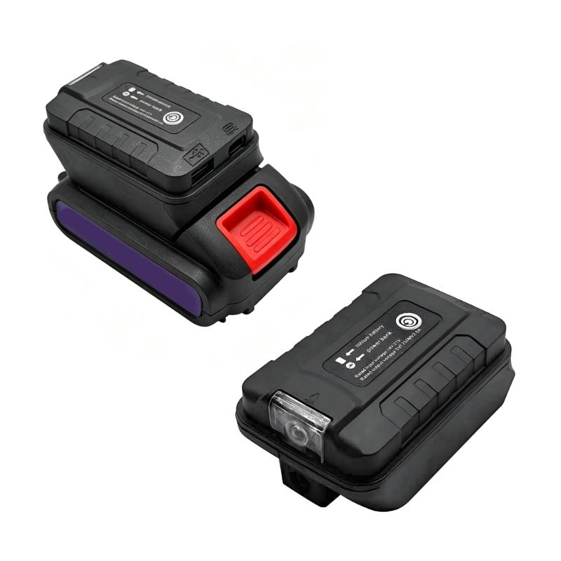 21V Battery to 5V Adapter for Camping Device Charging, USB Output Tool Battery Unit for Phones, Small Electronics, Travel Gear and Garage Use