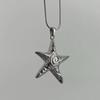 Stainless Steel Starfish Spiral Pendant Necklace with Snake Chain - Rust-Proof, Bohemian, Y2K Minimalist Beach Style