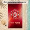 Beach TowelManchester United Custom Name Text Personalized Soft Towel for Beach Pool Indoor Home Decor Gift