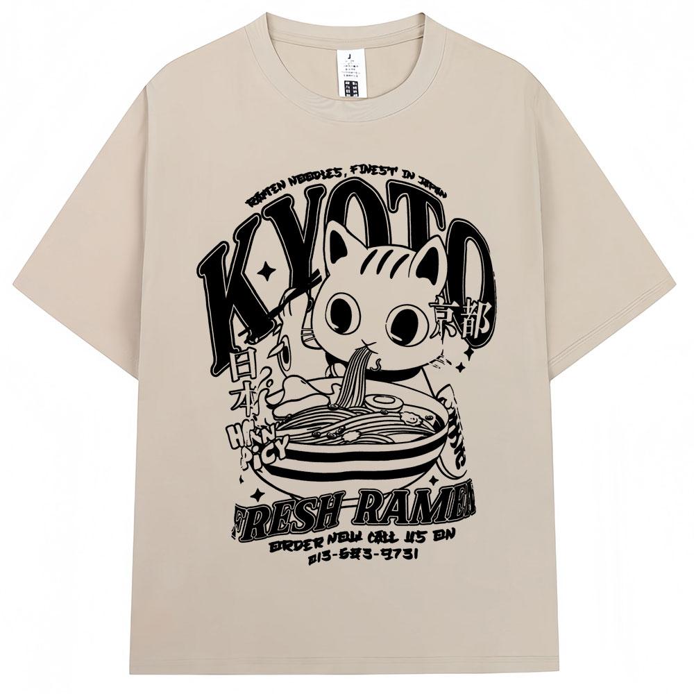 Japoński Styl Fala Hokkaido Vintage Koszulka Mężczyźni Kobiety Harajuku Moda Wysokiej Jakości Koszulki Oversize Bawełniane Letnia Koszulka