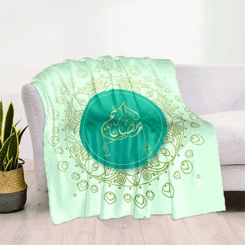 Müslüman Namaz HD Yumuşak Peluş Yatak Atma Karikatür Piknik Ince Battaniye Modern Flanel Battaniye Kapak Gedruckt Bettdecke Geschenk