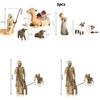 Harzfiguren-Set mit Krippe und Hirten für saisonale Geschenkidee