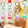 Cartoon Oil Unicorn Floating Bottle Acrylic Keychain Girl Cute Pony Quicksand Ball Pendant Bag Pendant
