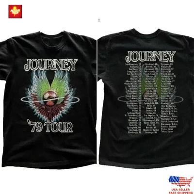 Journey Concert 1979 Tour Vintage T-Shirt Unisex Black Shirt Cotton S-5XL