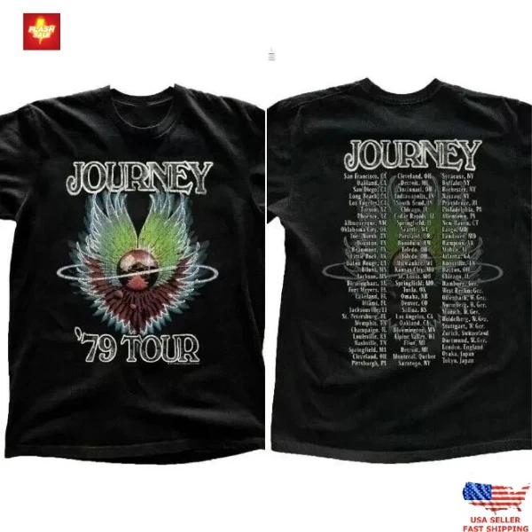 

Journey Concert 1979 Tour Vintage T-Shirt Unisex Black Shirt Cotton S-5XL 4XL