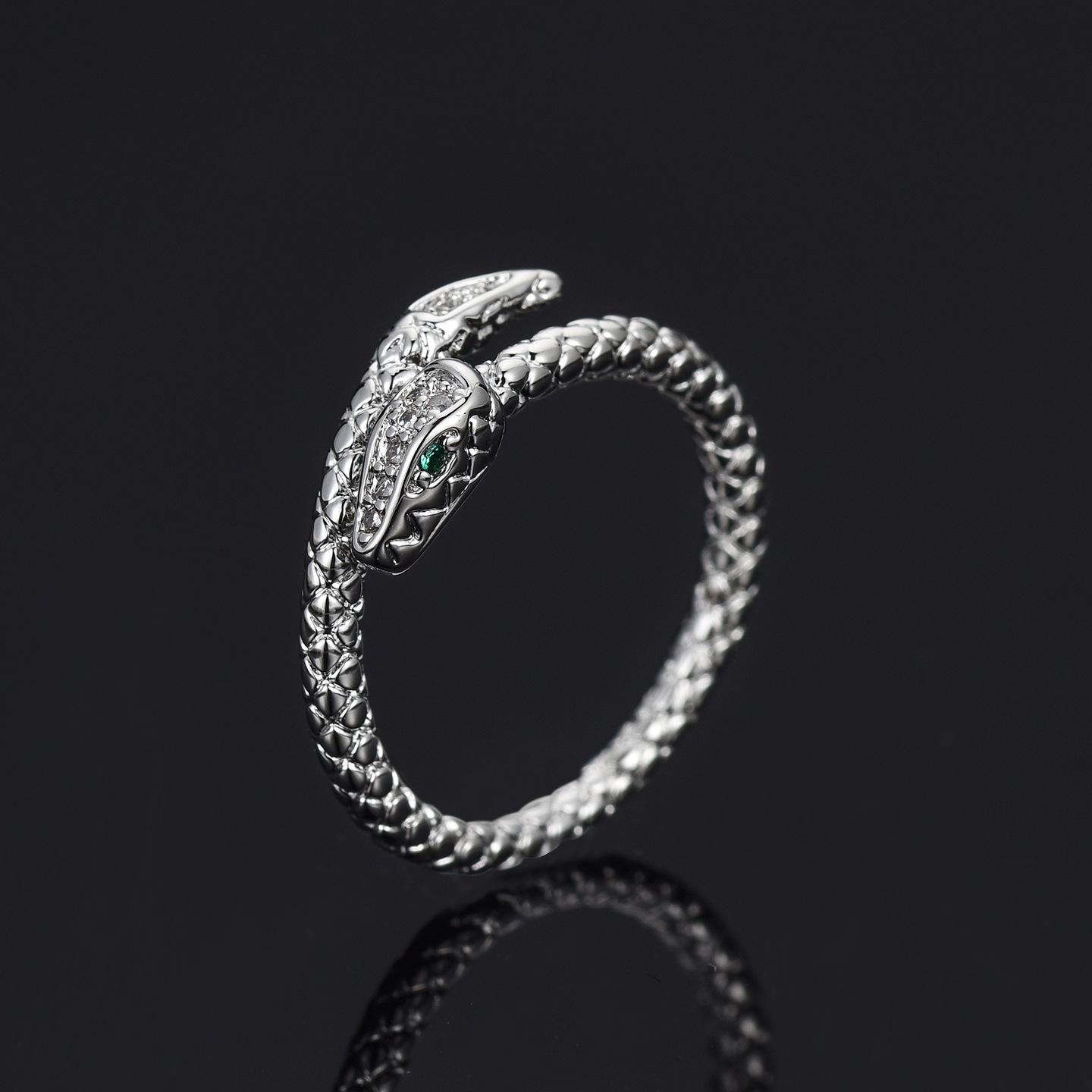 Унисекс ретро кольцо Дух Змеи: Регулируемый, Модный, Дизайн с открытым хвостом Open Adjustable