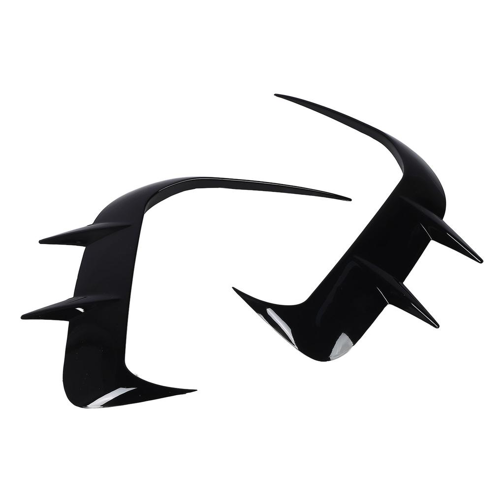 Front Bumper Spoiler Fog Light Trim Gloss Black Sporty Decorative Auto Front Air Vent Splitters for