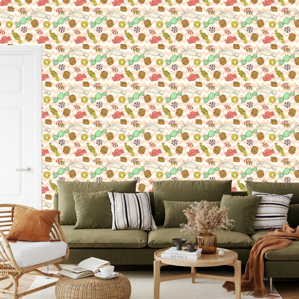 Wallpaper Candy before zigzag pattern for living room and bedroom 50x1000