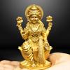 Bohyně Lakšmí Laxmi Devi MATA Idol - 4,5 palce Polystone Materiál Murti - Barva - Mosazná, Stříbrná – Perfektní soška na palubní desku auta