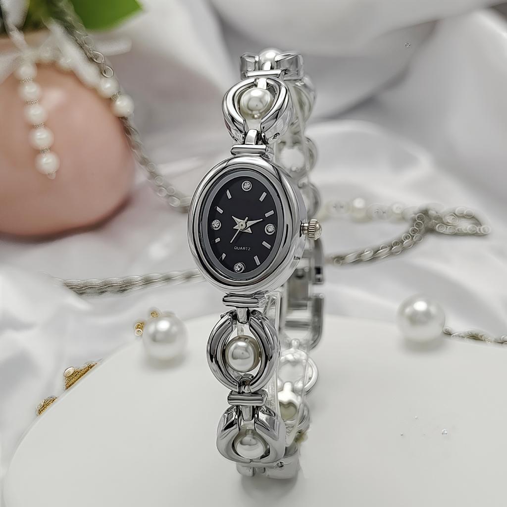 Simulation Pearl Bracelet Quartz Wristwatch Women Bracelet Watch