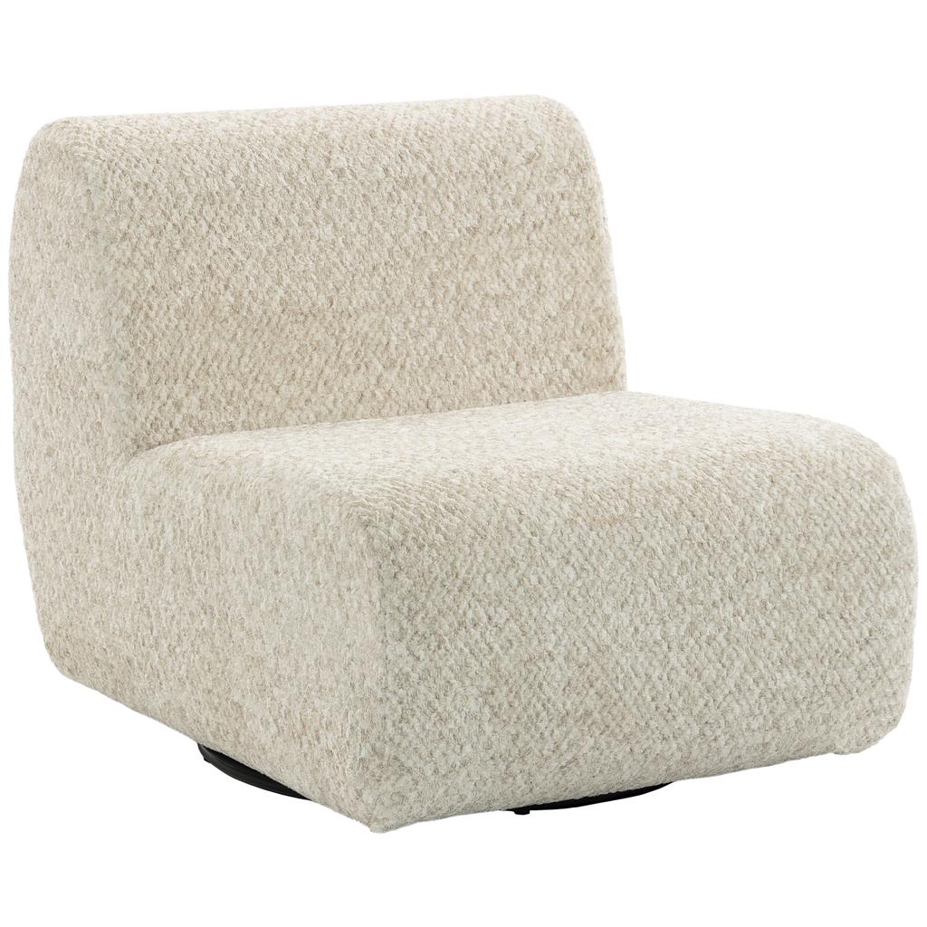 Swivel Lounge Chair, 360 Degrees, 1-Seater, Beige Chenille