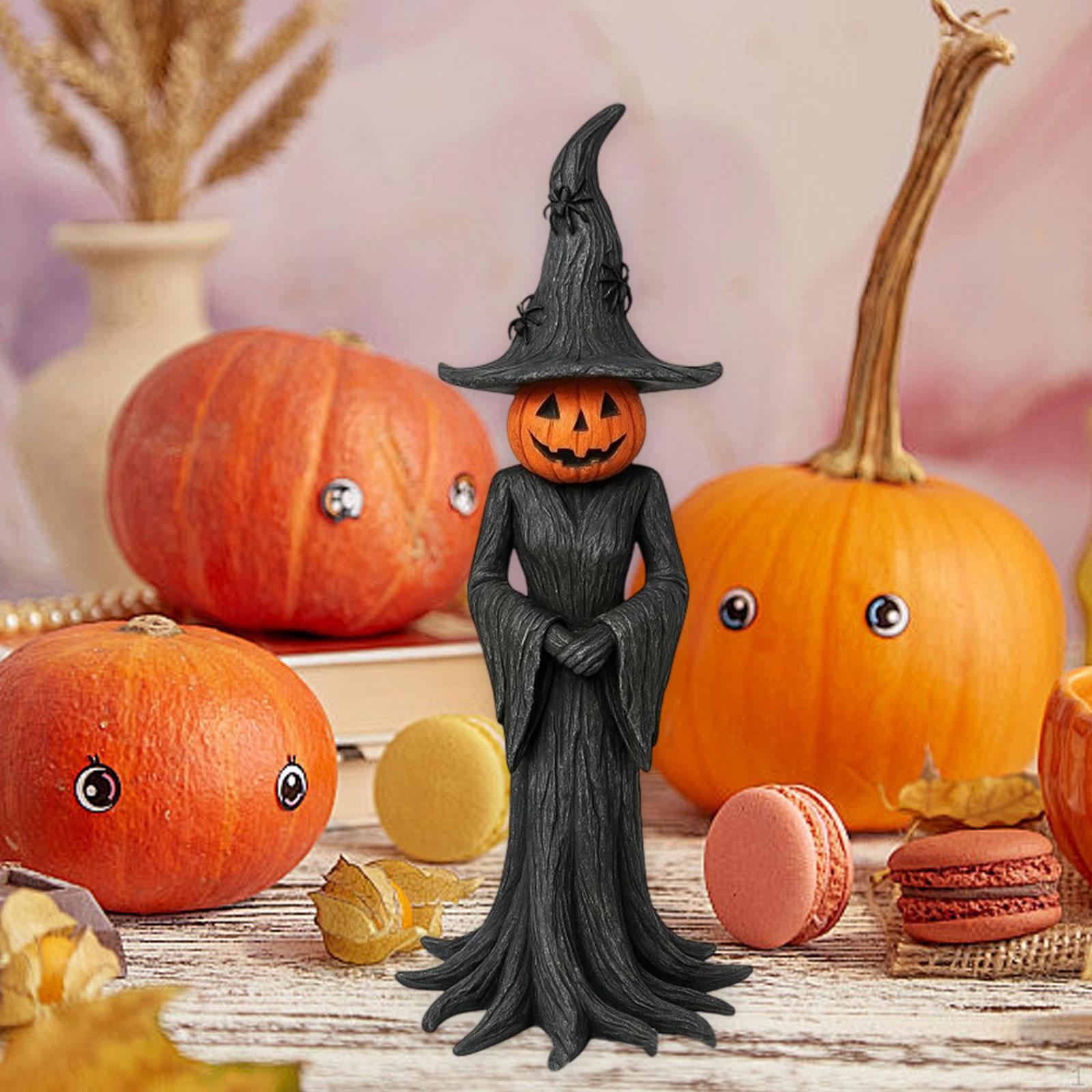 

Pumpkin Witch Figurine Halloween Gift Creative for Bedroom Shelf Living Room