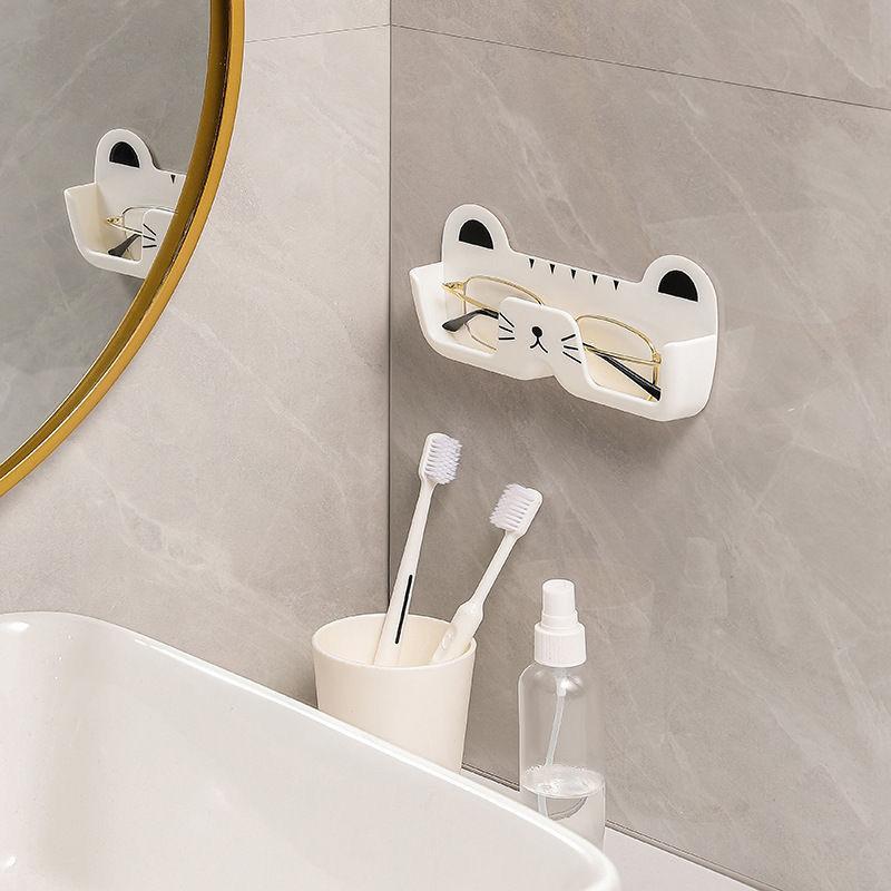 2 Pcs Wall-Mounted Cat-Shaped Glasses Organizer - Adorable Display Rack for Sunglasses, Eyewear Frames In Bedroom Bathroom
