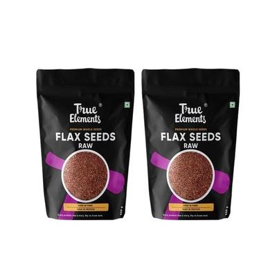 True Elements Raw Flax Seeds 1kg (500g × 2) – Fibre-Rich Alsi Seeds for Healthy Eating