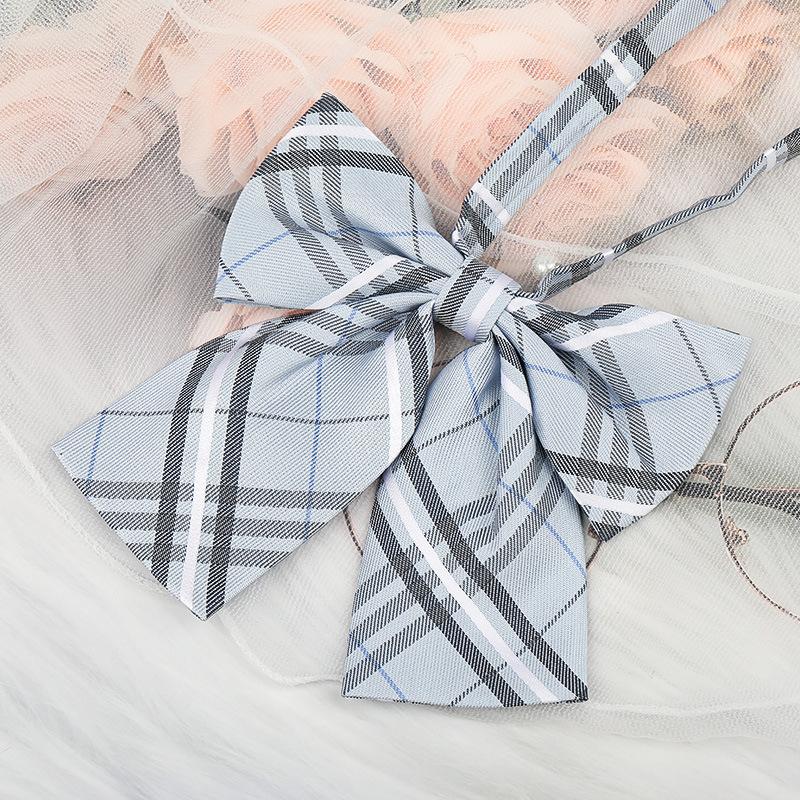 Jk Japanese Plaid Korean Version Of Collar Flower Graduate Female Collar Flower College Wind Streamer Jk Bow Shirt Accessories Sailor Suit