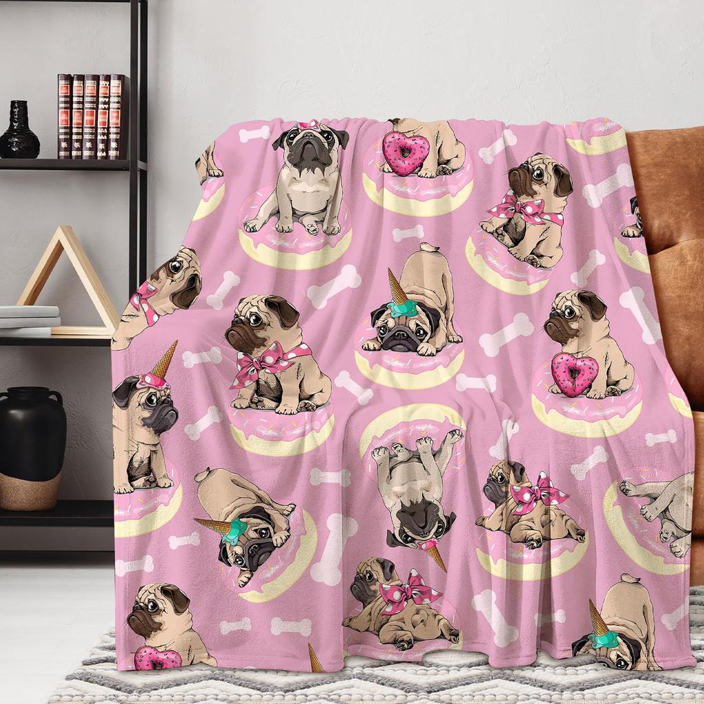 Cute Cartoon Cat Printed Blanket for Sofa Bed Travel Camping Living Room Office Conditioning Blanket for All Seasons Gifts