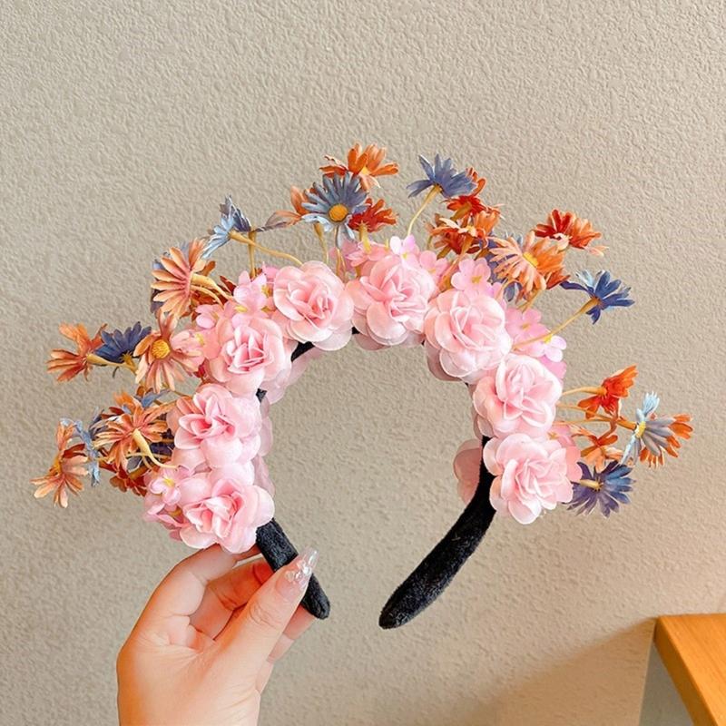 Beautiful Handmade Flower Headband Chinese Traditional Flower Hair Adornments Suitable for Traditional Chinese Dress