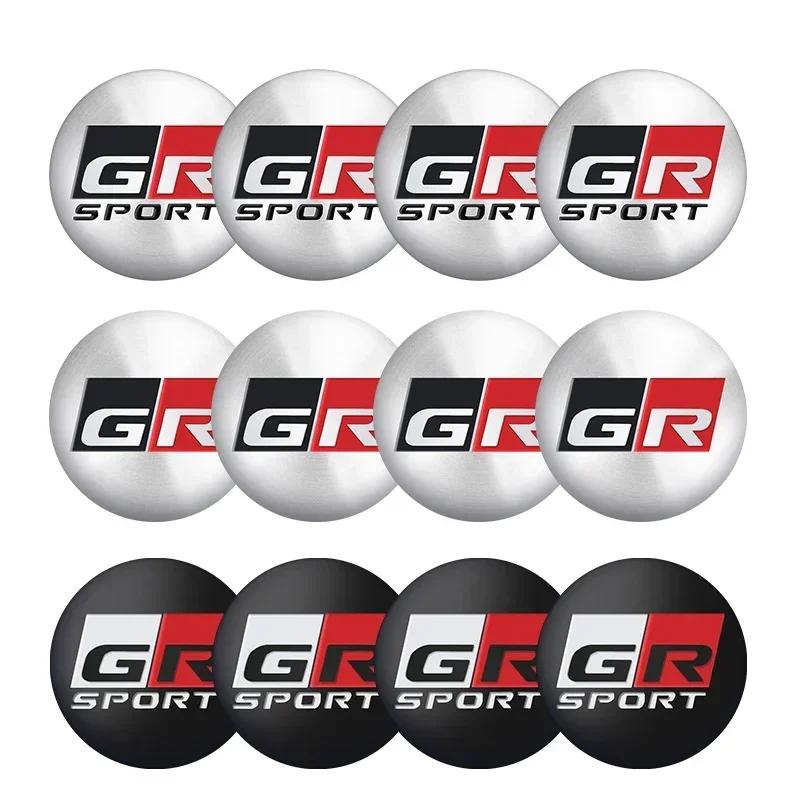 4 Piezas 56mm Pegatinas Tapacubos Centrales de Rueda de Coche Logo GR Sport Calcomanía de Llanta Para Toyota Corolla 86 Supra CHR Yaris Camry Prius Rav4 Auto
