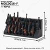 MOOXI WW2 Military Series Weapon Rack Guns Collection Model MOC Bricks DIY Assembled Building Blocks Toys For Boy Birthday Gifts