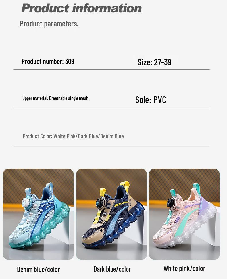 Scarpe da Corsa Traspiranti in Rete per Bambini - Unisex, Ammortizzazione ad Aria, Suola Morbida, Design alla Moda per la Primavera, Adatte a Bambini di Mezza Età e Grandi