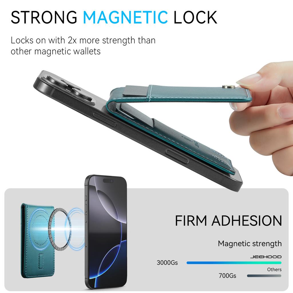 MagSafe ring magnetic card bag is suitable for iPhone17/16/15 series Apple 14/13/12 anti-theft brush leather case