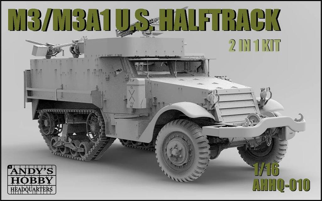 Takom 1/16 Scale American M3/M3A1 Half-Track 2-in-1 Plastic Model TKOAHHQ-010 (Tank)