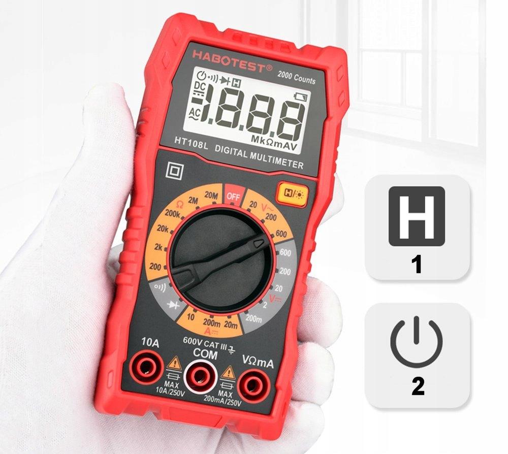 Digital Handheld Multimeter Universal Ncv Rms Live Diode Test Led Flashlight