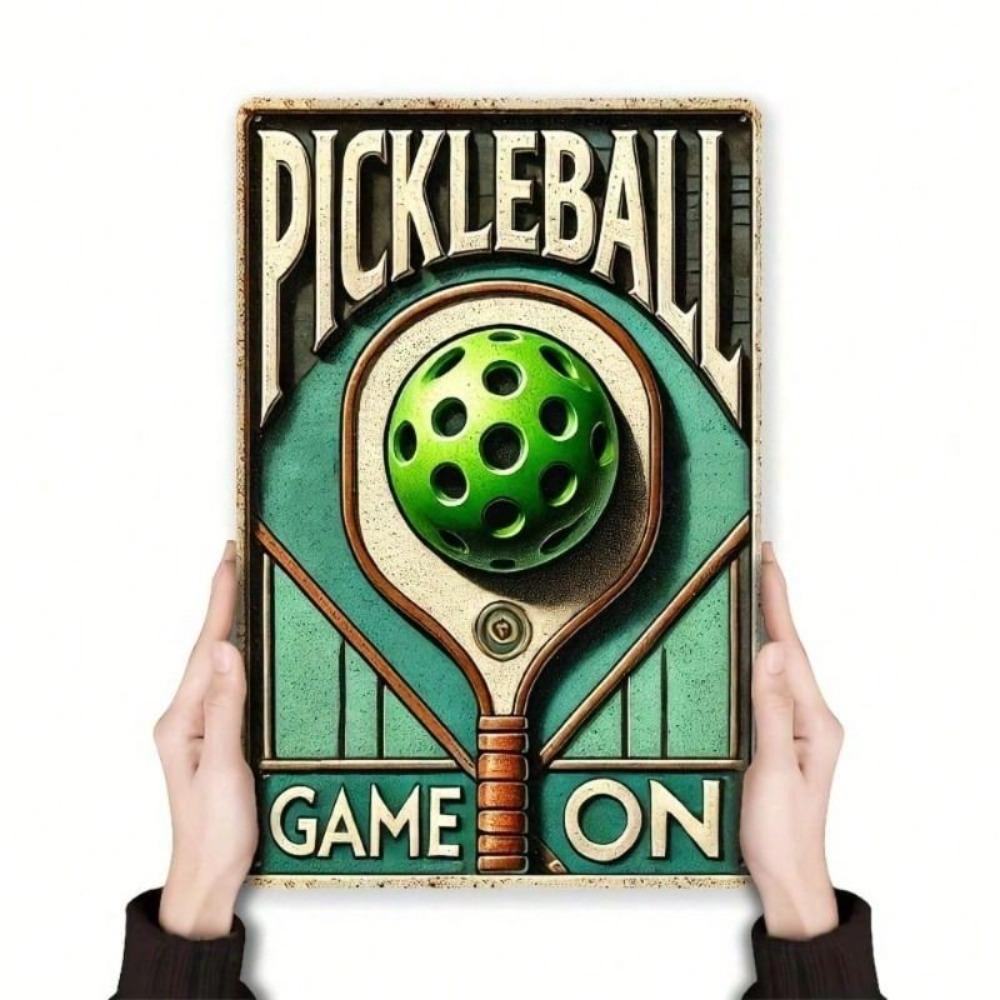 Vintage Pickleball Metal Wall Sign 8x12 Inch Garage Decor Poster