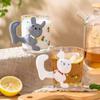 Rabbit Hand-painted Glass Cup High Appearance Value Household Juice Water Painted Drinking Glasses  Ice Coffee Cup Drinkware