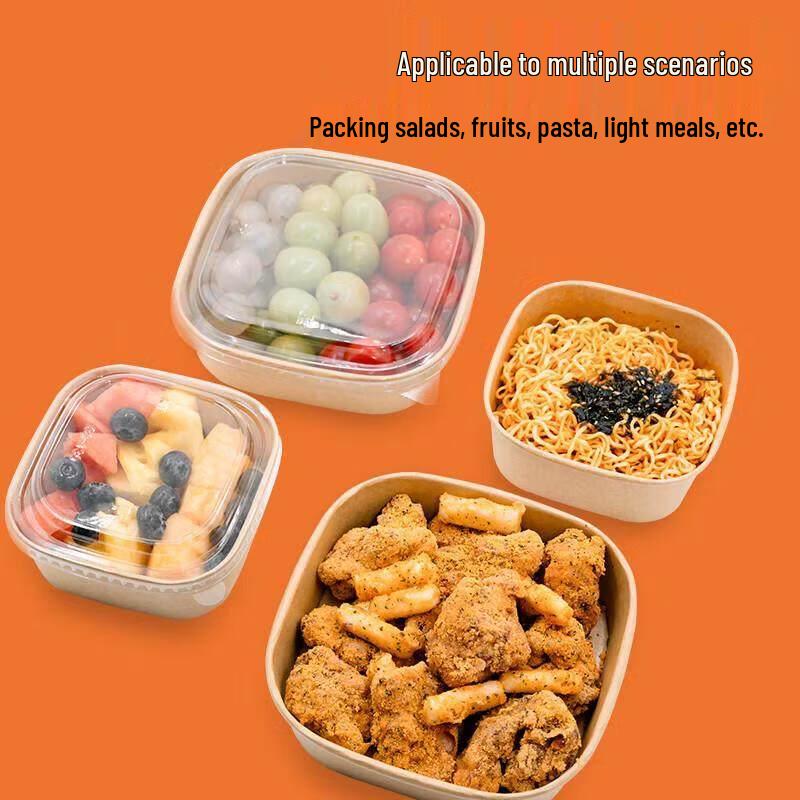 Disposable Kraft Food Packaging Boxes with PP Lids
