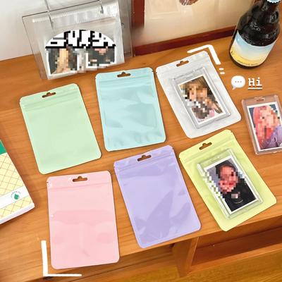 10Pcs/pack Photocard Storage Bag Macaroon Color Transparent Ziplock Bag Gift Packaging Sealed Bag Sticker Card Sleeve