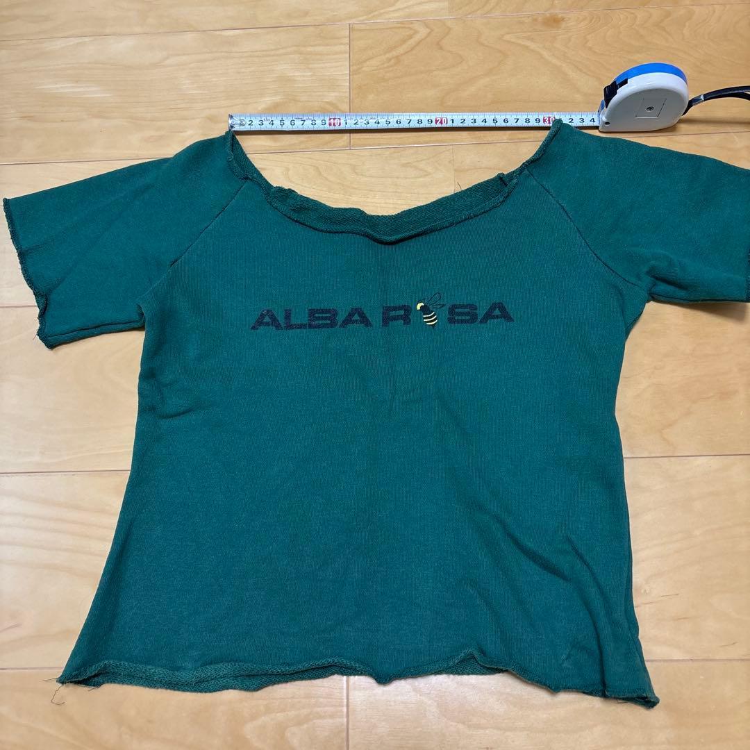 ALBA ROSA Short Sleeve T-Shirt Green Logo Embroidery