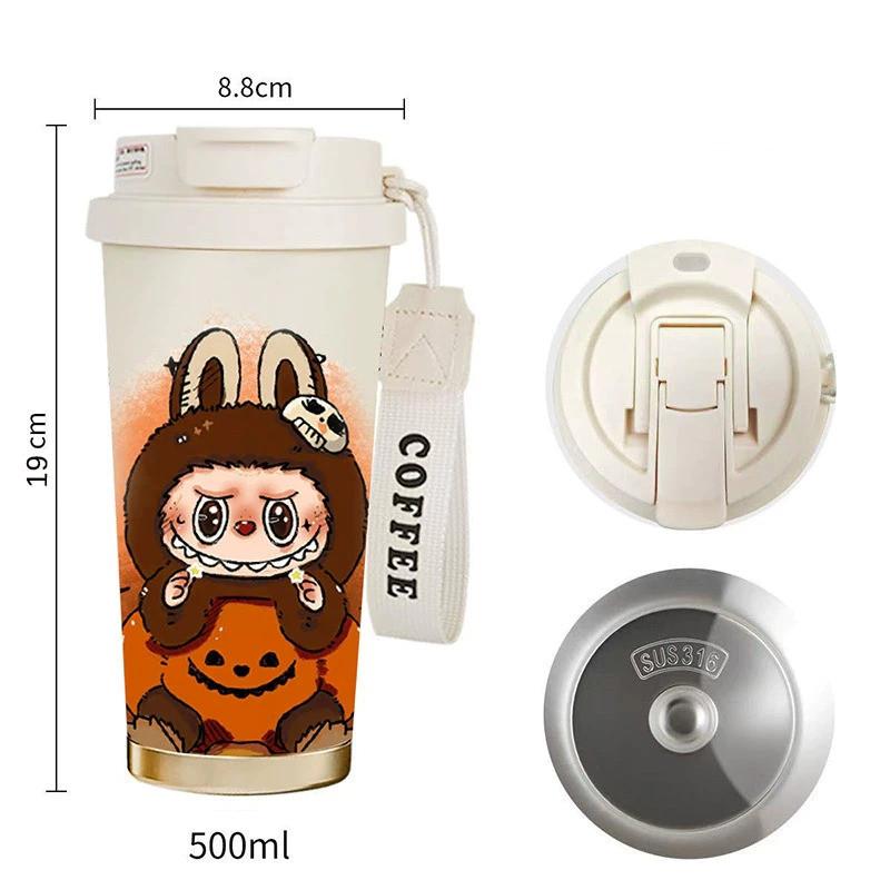 Labubu Thermos Cup High Value 316 Stainless Steel Coffee Cup Couple Student Portable Water Cup Gift Cup