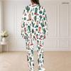 Women Plus Size White Horse Football Printed Round Neck Long Sleeve Top And Pants Two Piece Set