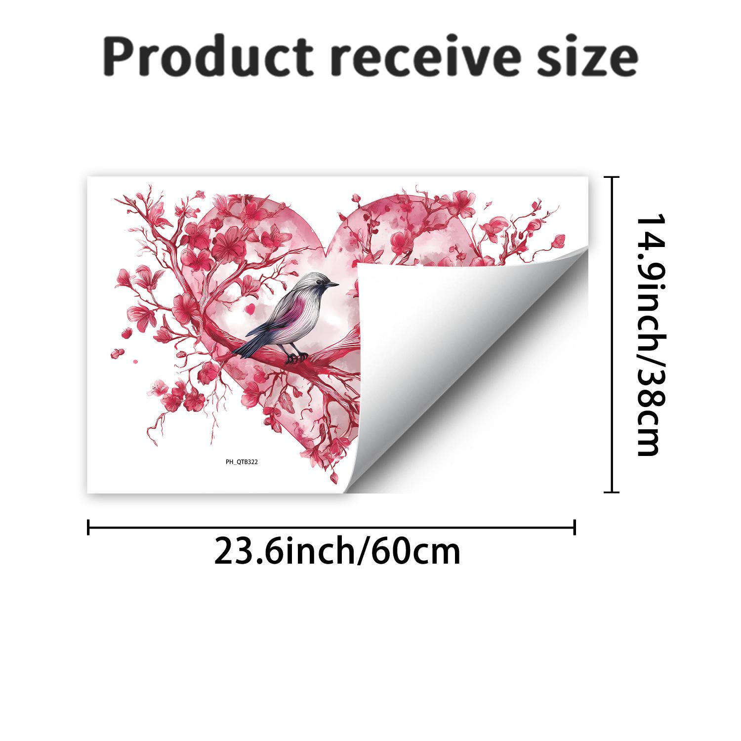 

Мультяшные розовые наклейки в форме сердца, ветка, птичье гнездо, ко Дню святого Валентина, самоклеящиеся, в девчачьем стиле, для украшения комнаты