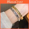 Retro Style Gold Plated Zirconium Bracelet With Geometric Design For Elegant Womens Accessories