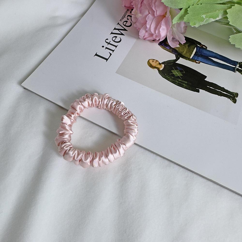 1cm Satin Scrunchies Hair Ties, Soft No-Damage Elastic Hair Bands for Women Kids